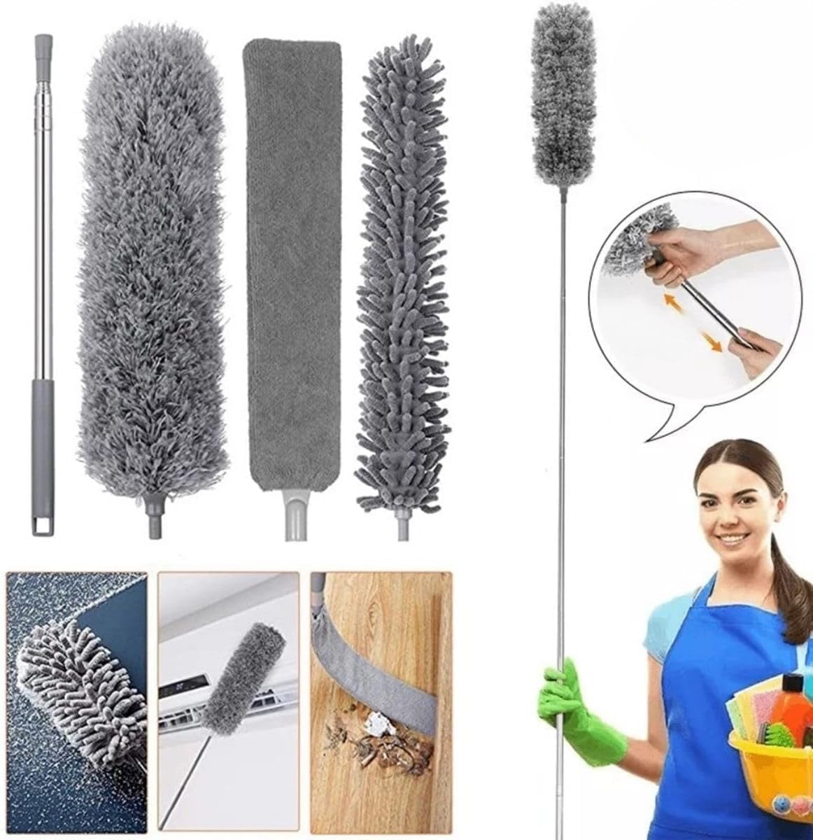 Teleskopik Uzayan Mikrofiber Toz Alma Aparatı 4