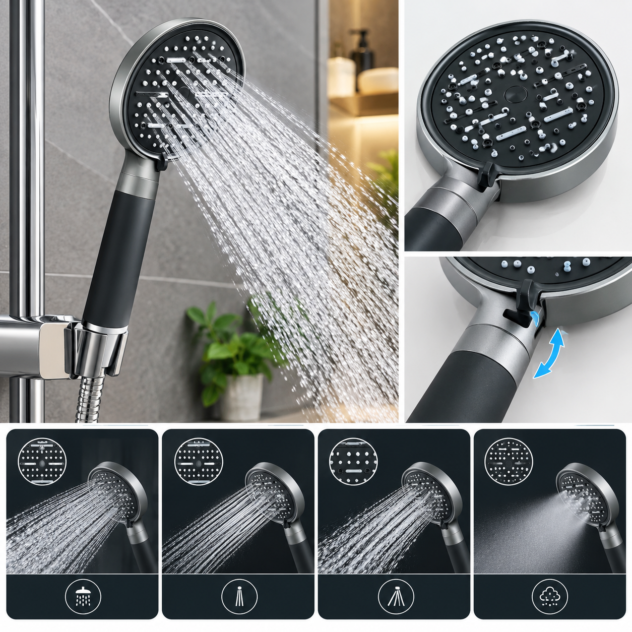 Fonksiyonlu Duş Başlığı Çok Modlu El Duşu Başlığı