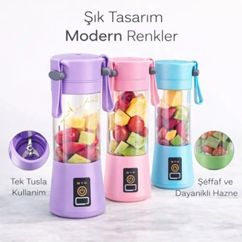 Taşınabilir Şarjlı Mini Blender – Portatif Meyve ve Smoothie Blenderı 4