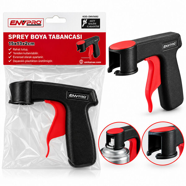 Sprey Boya Tabancası Aparatı - Ergonomik Sprey Boya Tutacağı - Evrensel Uyumlu Boyama Başlığı