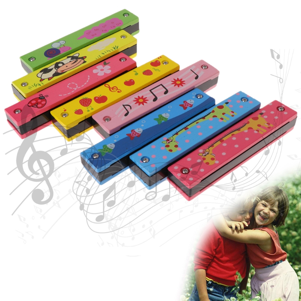Ahşap Çocuk Mızıkası – Renkli Desenli Eğitici Müzik Oyuncağı