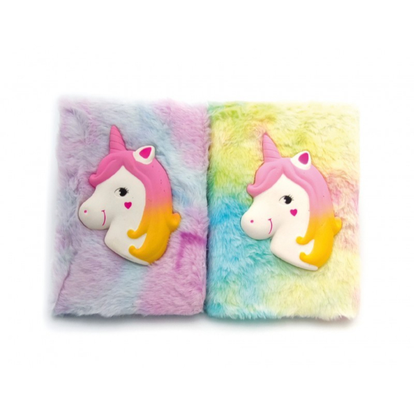 Peluş Unicorn Hatıra Defteri – Unicorn Figürlü Yumuşak Kapaklı Not Defteri