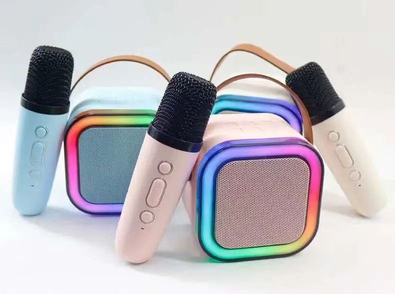 Mikrofonlu Işıklı Taşınabilir Hoparlör – Karaoke Speaker Seti
