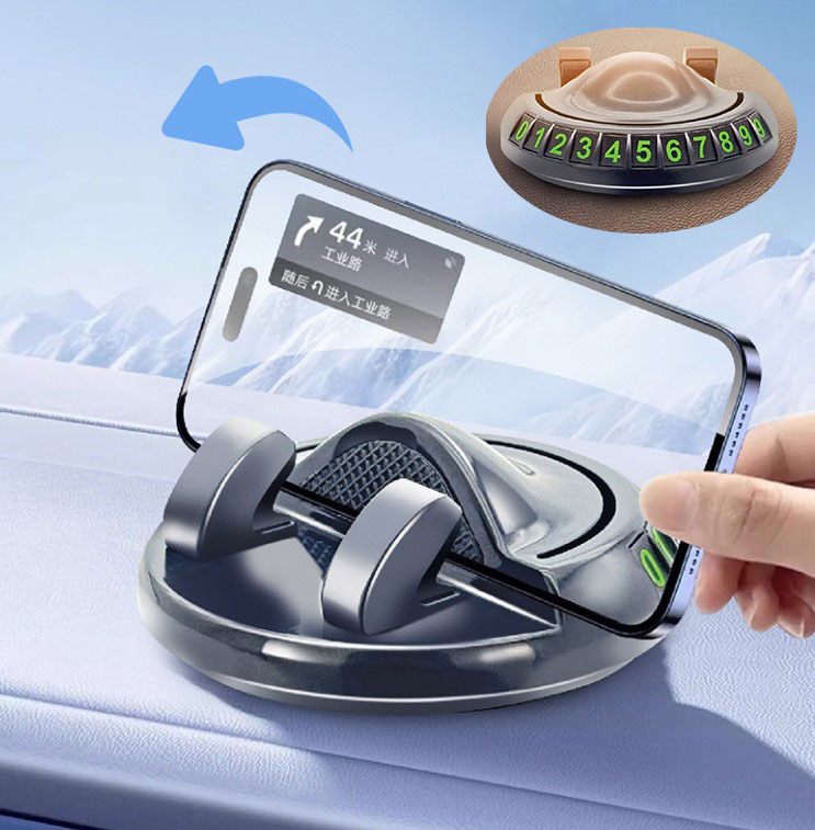 360° Dönebilen Yapışkanlı Numaratörlü Araç Telefon Tutucu