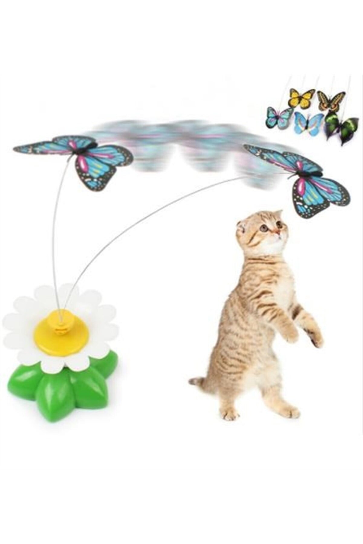 Kelebekli Kedi Oyuncağı – Hareketli İnteraktif Kedi Oyun Aparatı