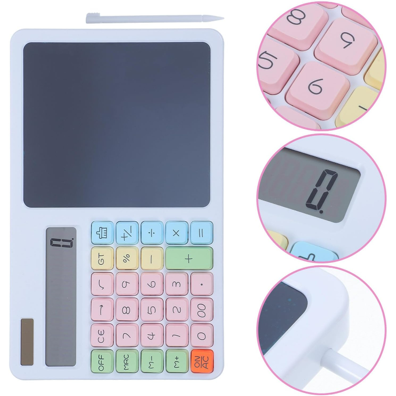 LCD Yazı Tabletli Hesap Makinesi – Not Alma Alanlı Çok Fonksiyonlu Masaüstü Hesap Makinesi 3