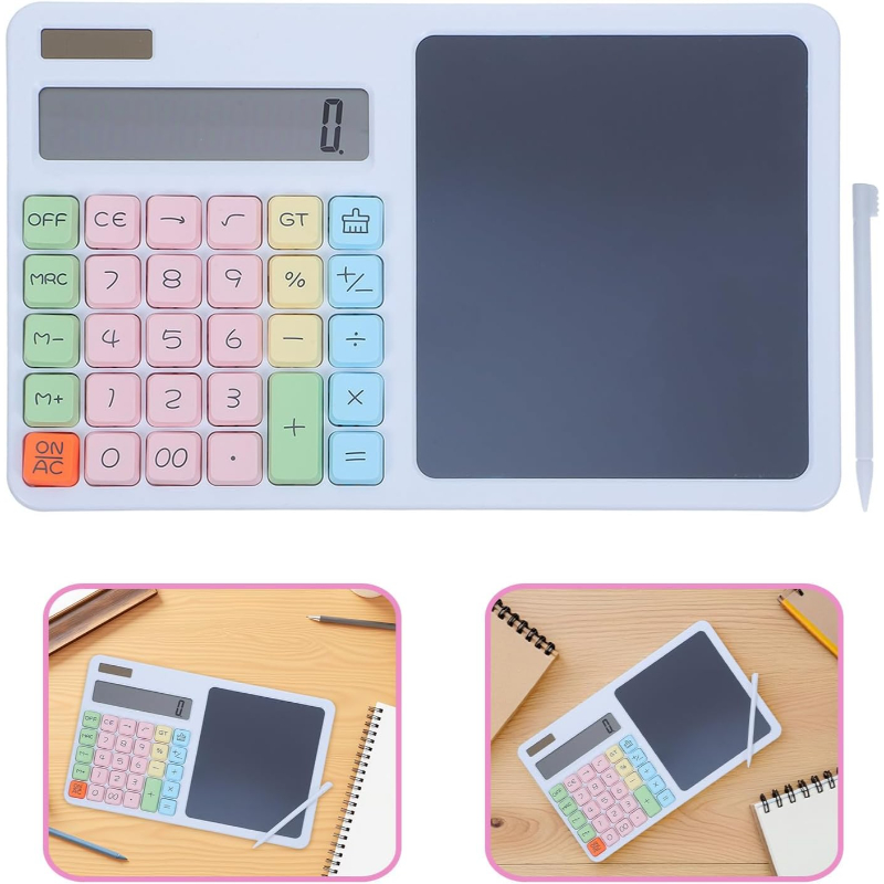LCD Yazı Tabletli Hesap Makinesi – Not Alma Alanlı Çok Fonksiyonlu Masaüstü Hesap Makinesi 5