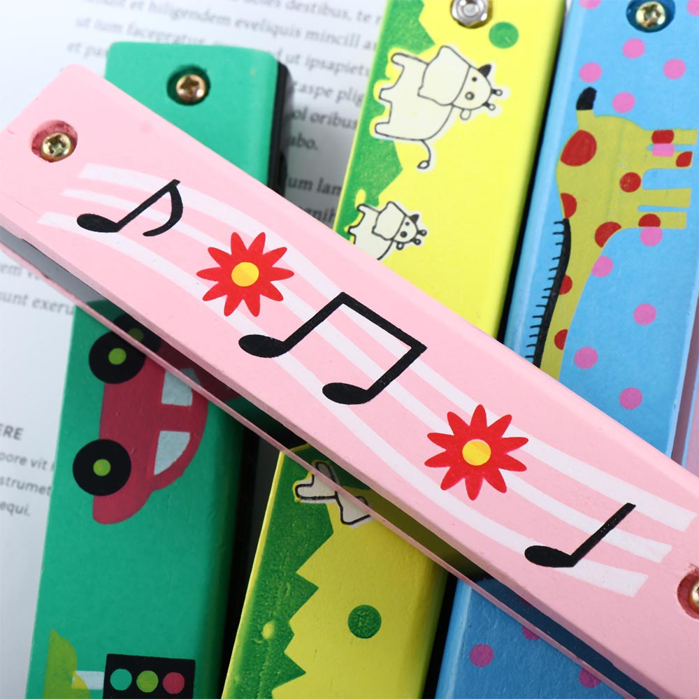 Ahşap Çocuk Mızıkası – Renkli Desenli Eğitici Müzik Oyuncağı 4