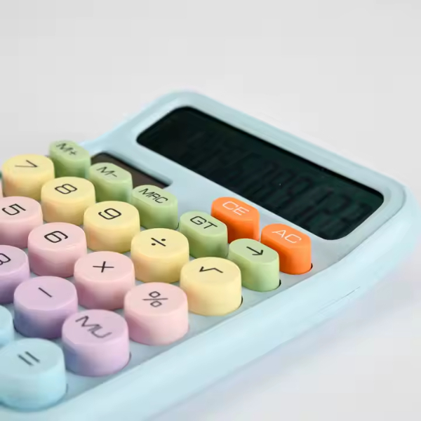 Pastel Renkli Masaüstü Hesap Makinesi – Büyük Tuşlu 12 Haneli Hesap Makinesi 2
