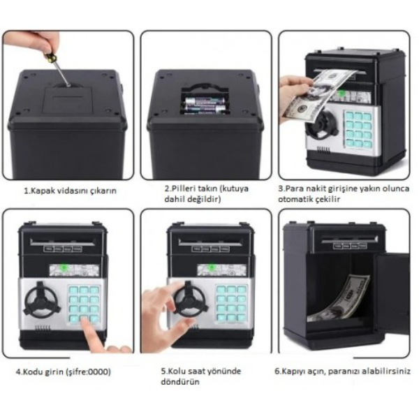 Şifreli ATM Kumbara – Elektronik Çocuk Kasası 4