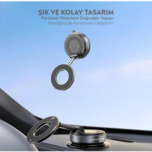 Vakumlu Manyetik Araç Telefon Tutucu – Ayarlanabilir Katlanır Telefon Standı 2