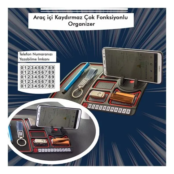 Çok Fonksiyonlu Araç İçi Telefon Tutucu 5