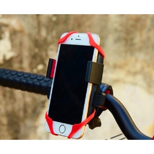 Lastik Destekli Standlı Bisiklet Telefon Tutucu– Gidon Bağlantılı Ayarlanabilir Telefon Tutacağı 4