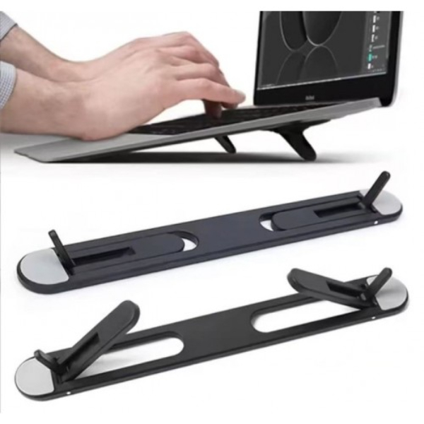 Siyah 2 Kademeli Katlanabilir ve Yapışkanlı Laptop Standı 3