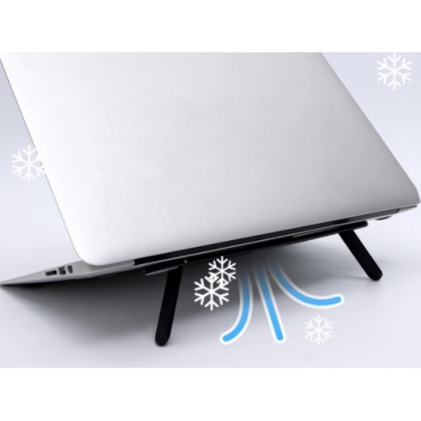 Siyah 2 Kademeli Katlanabilir ve Yapışkanlı Laptop Standı 4
