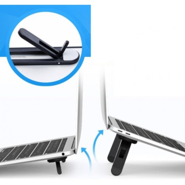 Siyah 2 Kademeli Katlanabilir ve Yapışkanlı Laptop Standı 5
