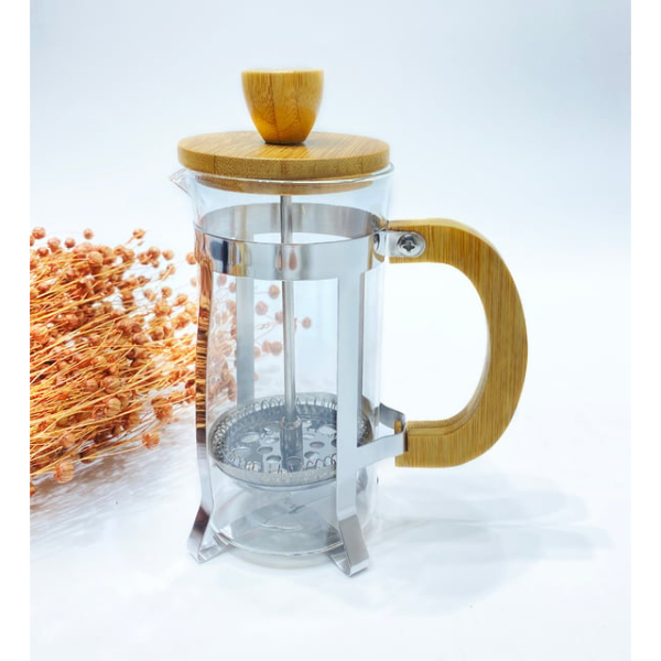 Ahşap Detaylı 350 ml Cam French Press 4