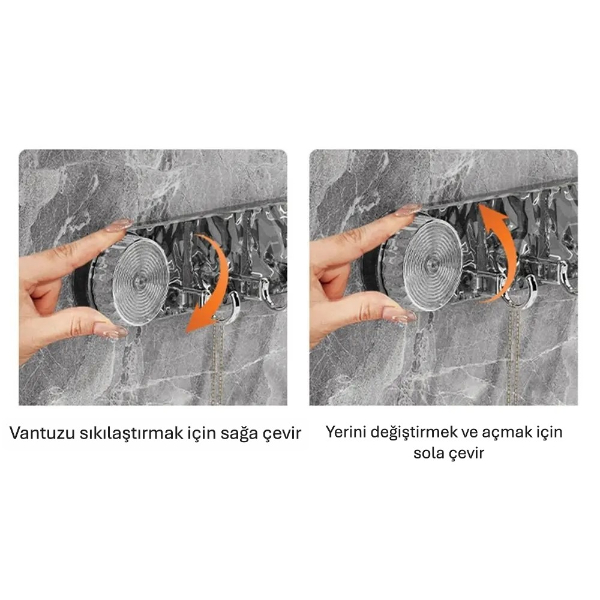 Güçlü Lüks Vantuzlu Askılık 2