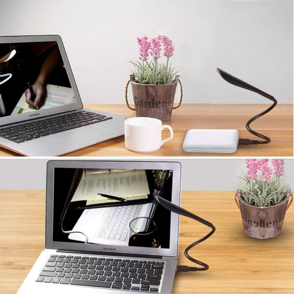 Kompakt USB Siyah 14 Ledli 3 Kademeli Dokunmatik Okuma Lambası 4
