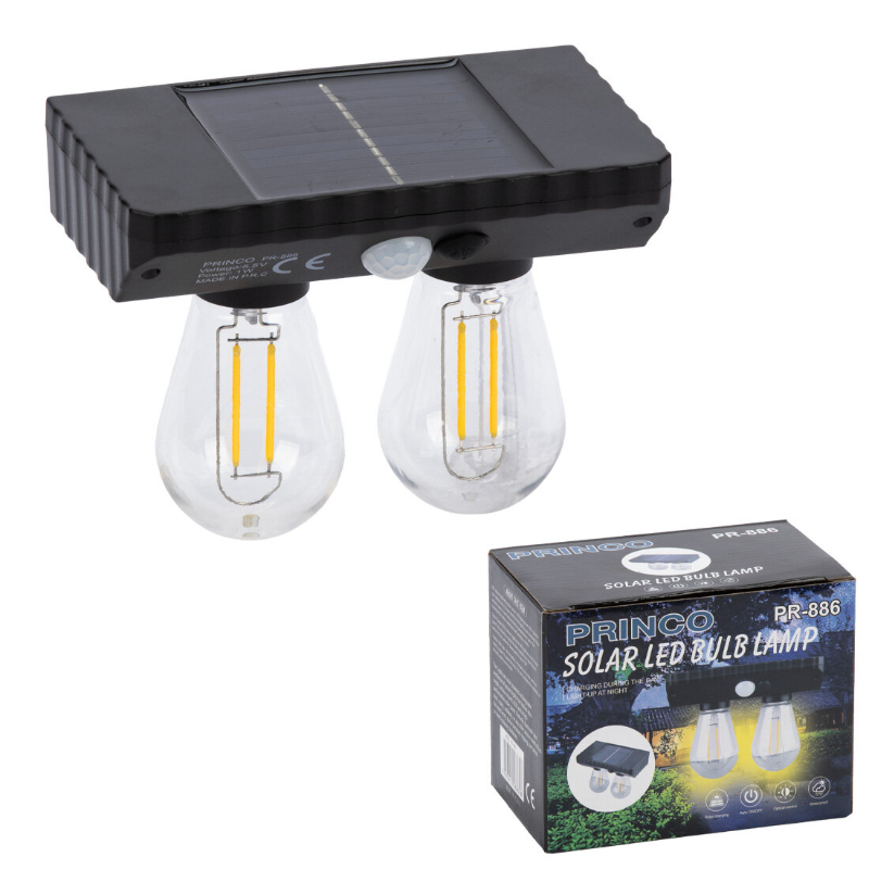 Sensörlü Solar İkili LED Ampul Lamba - Çift Başlıklı - Güneş Enerjili Aydınlatma 3