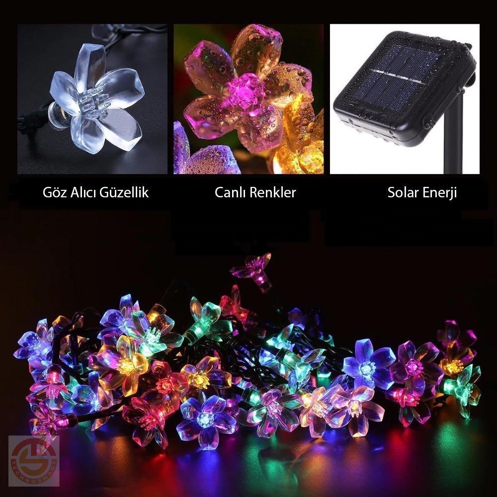 Solar 30 Ledli Çiçekli RGB Bahçe Aydınlatma Dekorasyon Güneş Enerjili 4