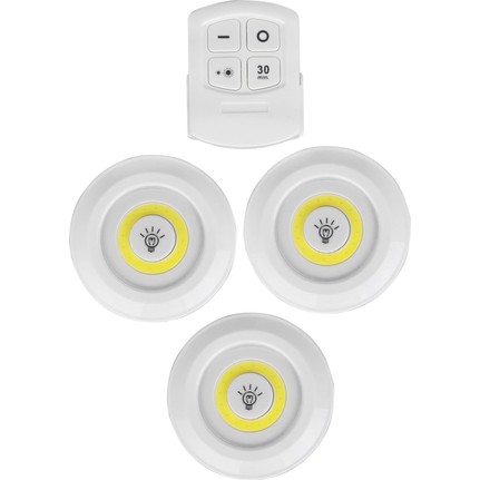 Uzaktan Kumandalı Yapışkanlı 3'lü Led Spot Lamba 3