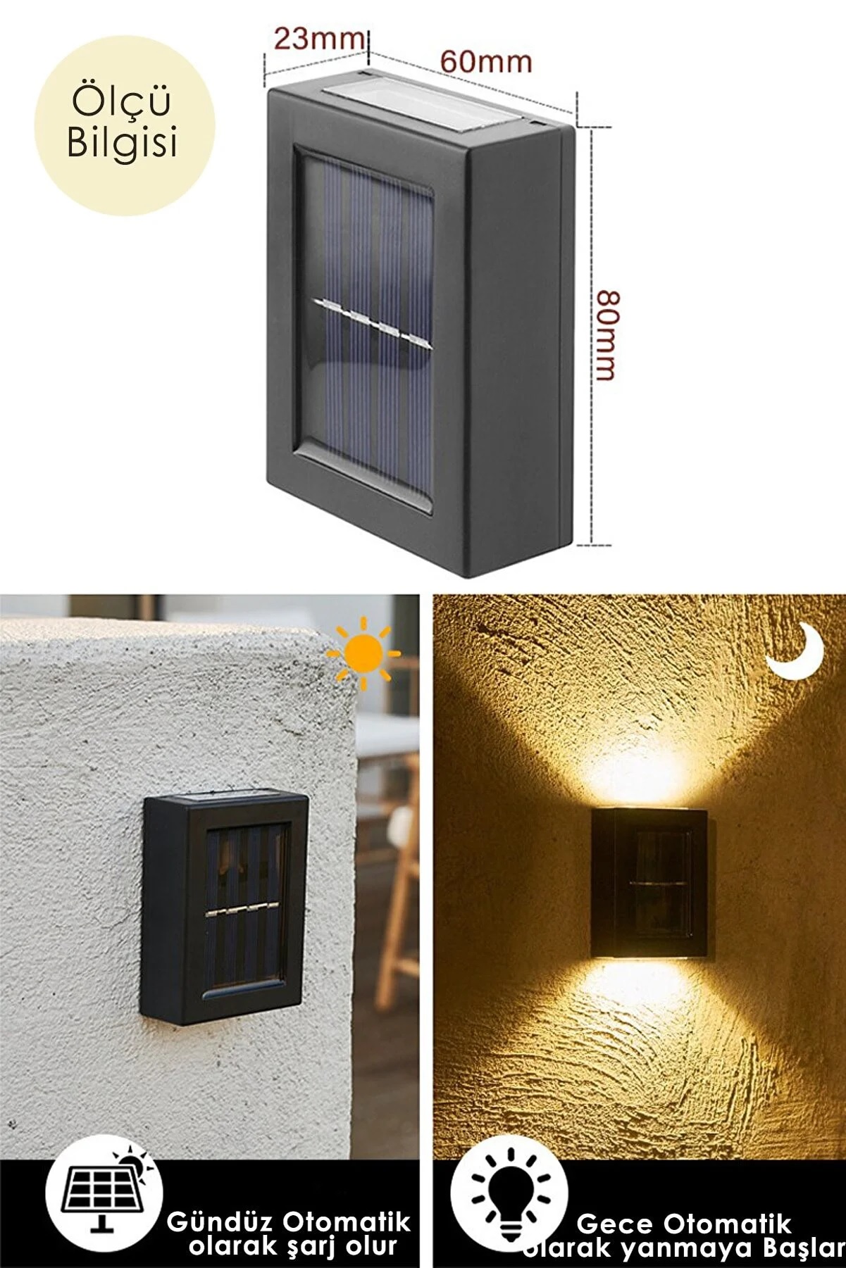 Solar Aplik Çift Taraflı Lamba 3