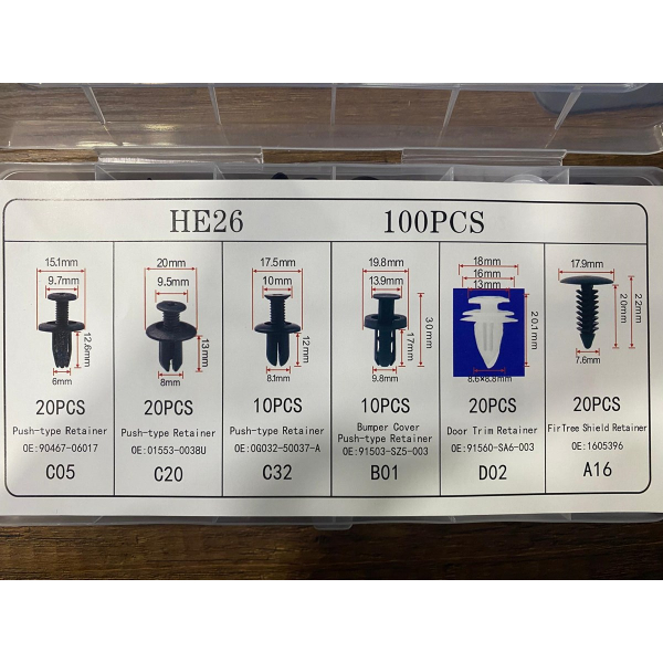 Çok Amaçlı Plastik Bağlantı Klipsi Seti 100 Parça 3
