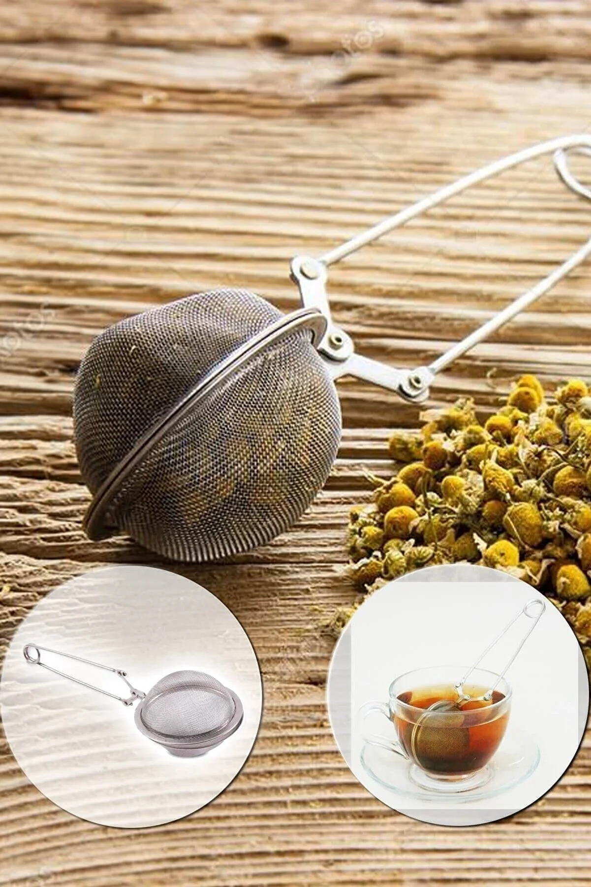 Metal Çay Süzgeci – Maşa Tipi Top Süzgeç Demlik Aparatı 3