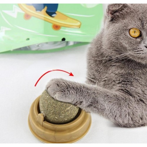 Kedi Yalama Topu – Duvara Yapışan Döner Kedi Oyuncağı 3