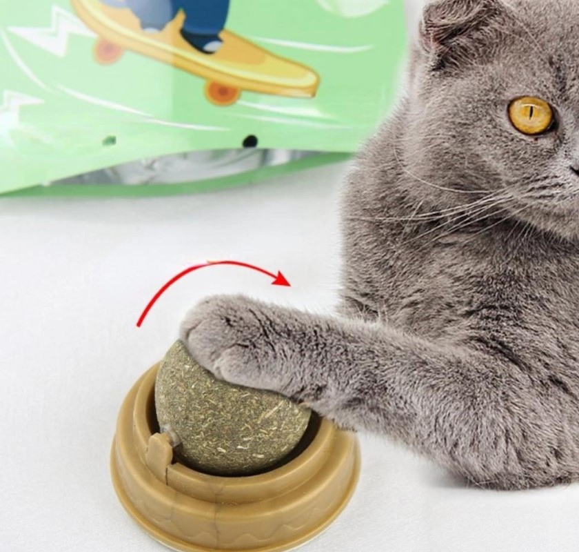 Kedi Nanesi Topu Catnip – Standlı Kedi Otu Yalama ve Oyun Topu 3