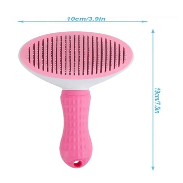 Kedi Köpek Tüy Toplama Fırçası – Tek Tuşla Temizlenen Pet Tarağı- Pembe Renk 2