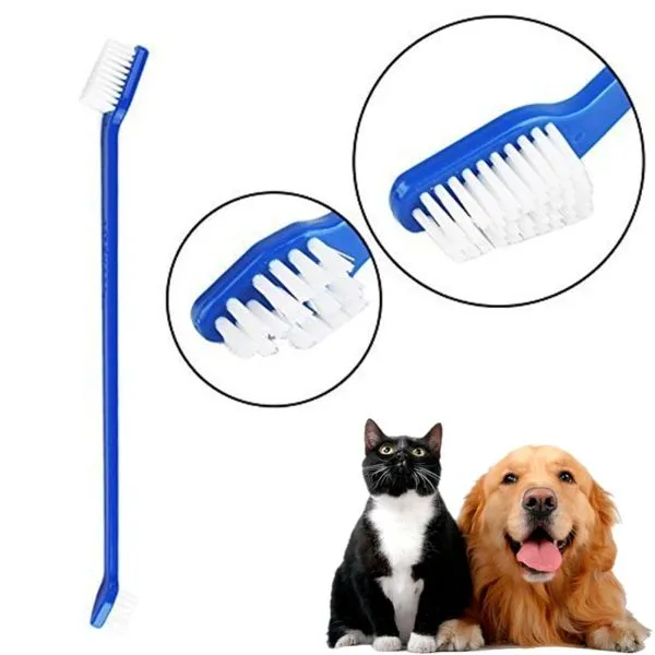 Kedi Köpek Diş Fırçası – Çift Taraflı Uzun Saplı Pet Ağız Bakım Fırçası 5
