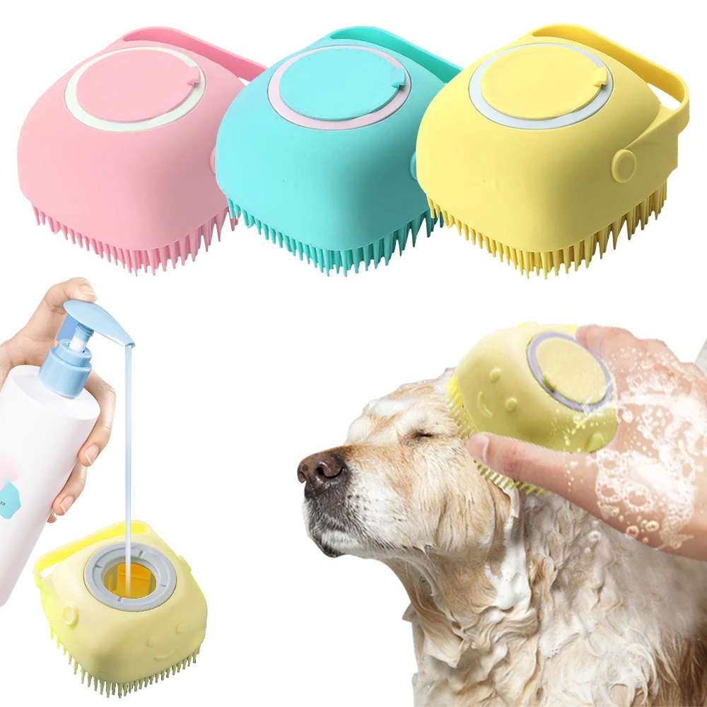 Hazneli Kedi Köpek Yıkama Fırçası – Silikon Masajlı Şampuan Fırçası 4