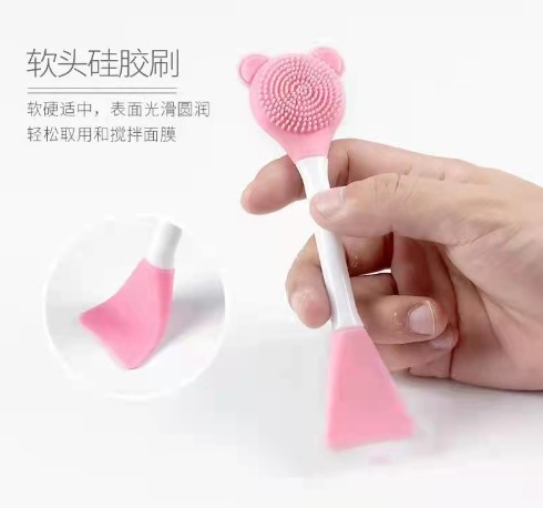 Silikon Yüz Temizleme Fırçası ve Maske Uygulama Spatulası 2