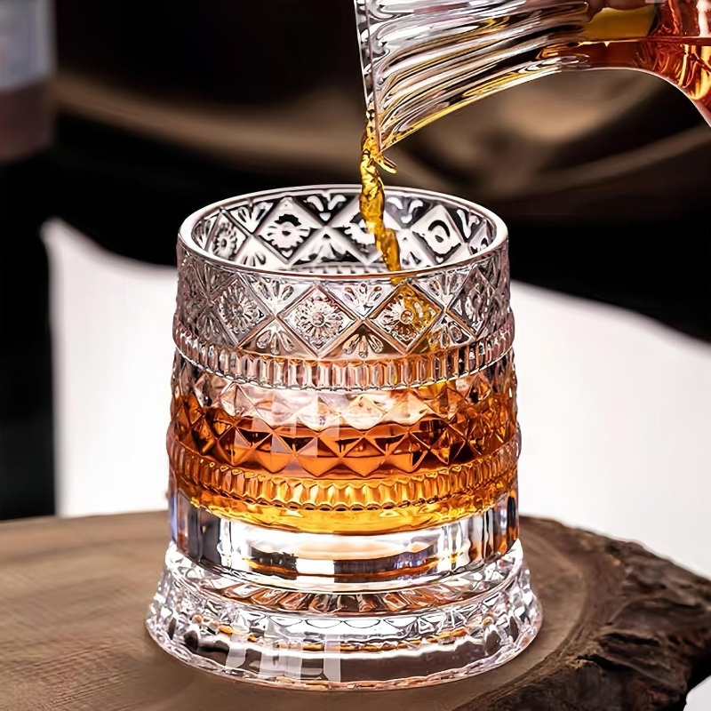 360 Derece Dönen Bardak - 280 ml - Kristal Cam 3