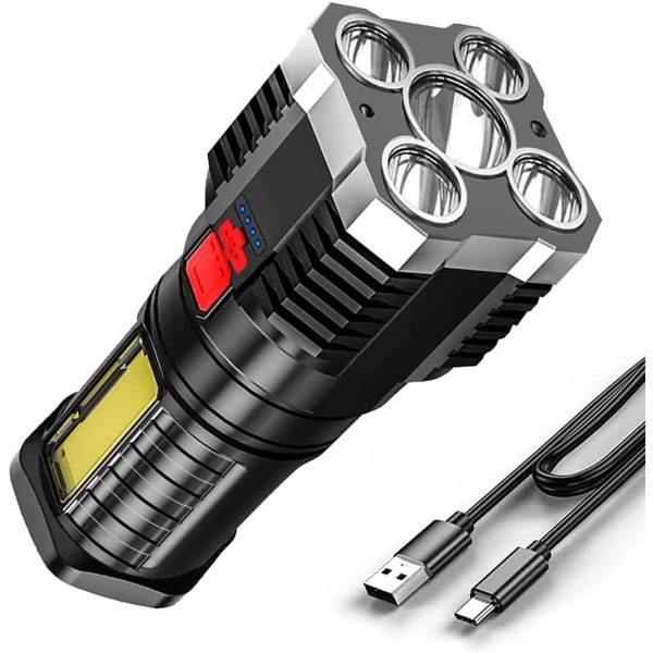 USB Şarjlı 4 Modlu El Feneri 4