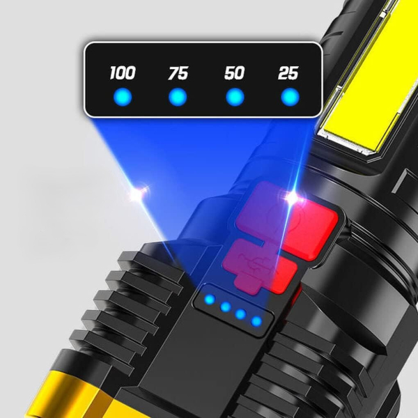 USB Şarjlı 4 Modlu El Feneri 5