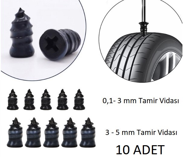 Lastik Tamir Kiti Kauçuk Vida Seti 3