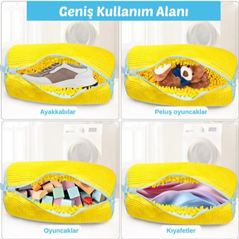 Ayakkabı Yıkama Torbası - Mikrofiber Astarlı - Fermuarlı - Geniş Kullanım Alanı 4